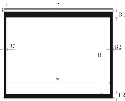 Actual product image Leinwand 77" 16:9 Manual Projection Screen (77", 16:9)