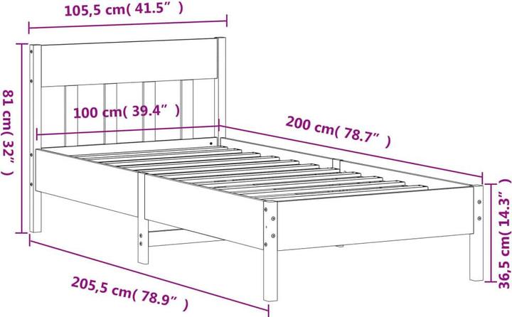 Image du produit vidaXL Bettgestell (100 x 200 cm)