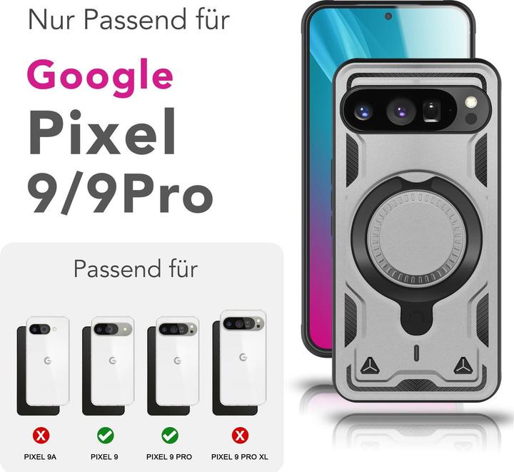 Produktbild Nalia Stormguard - Stabile Panzer Hülle mit MagSafe & 360-Grad Ringhalter - Military Cover (Google Pixel 9 Pro Fold)