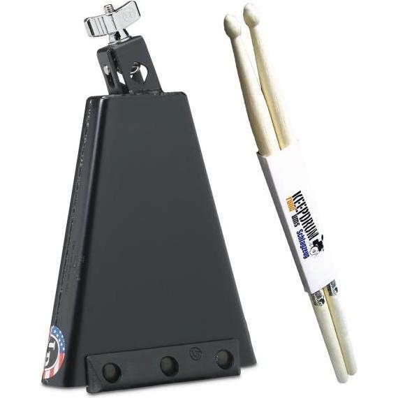 Latin Percussion Cowbell Rock LP009-N Rock Classic mit Drumsticks (Perkussion), Perkussion, Schwarz