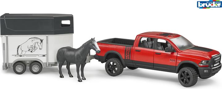 Actual product image Bruder Dodge RAM 2500 with horse trailer