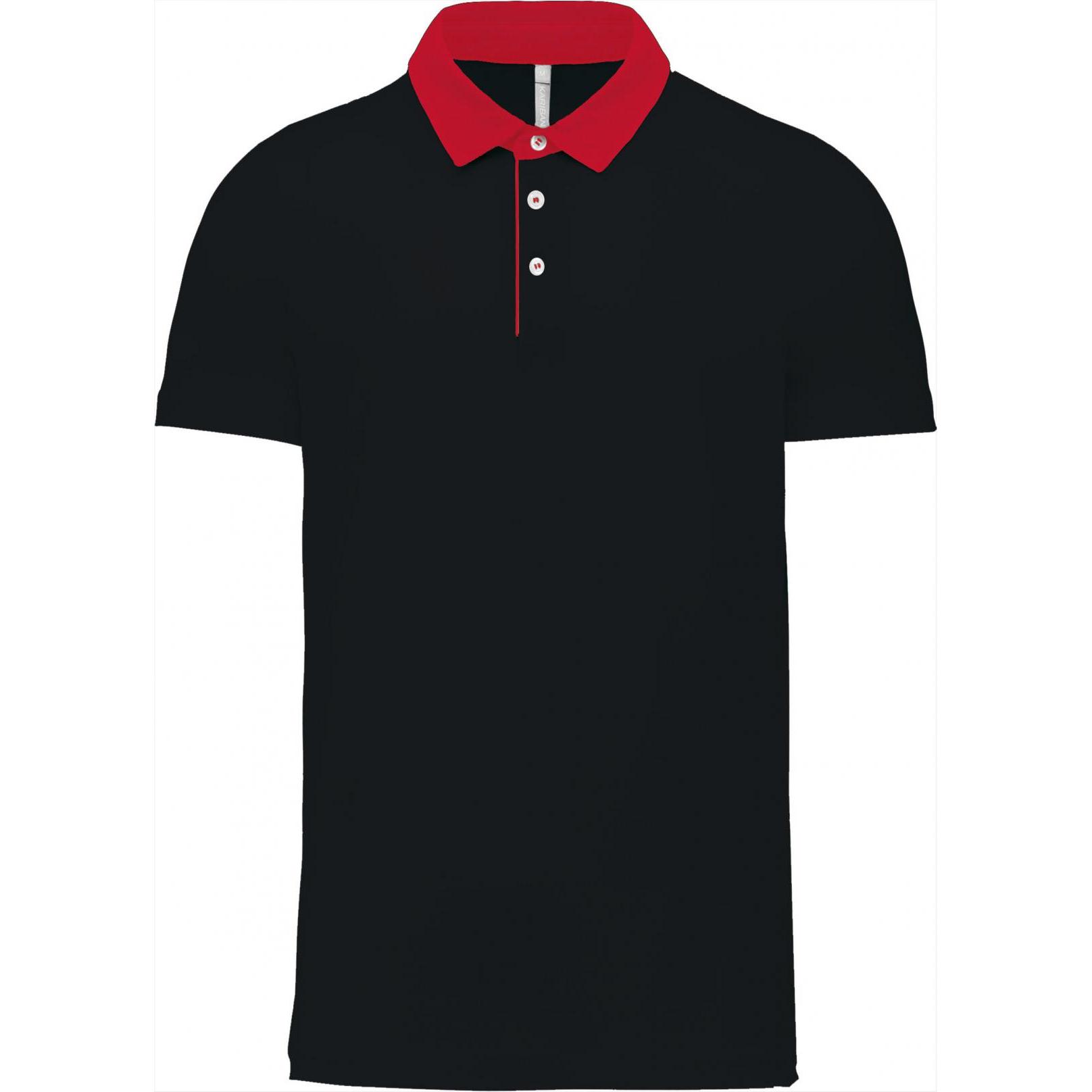 Kariban, Herren, Shirt, Jersey-Poloshirt, Rot, Schwarz, (M)