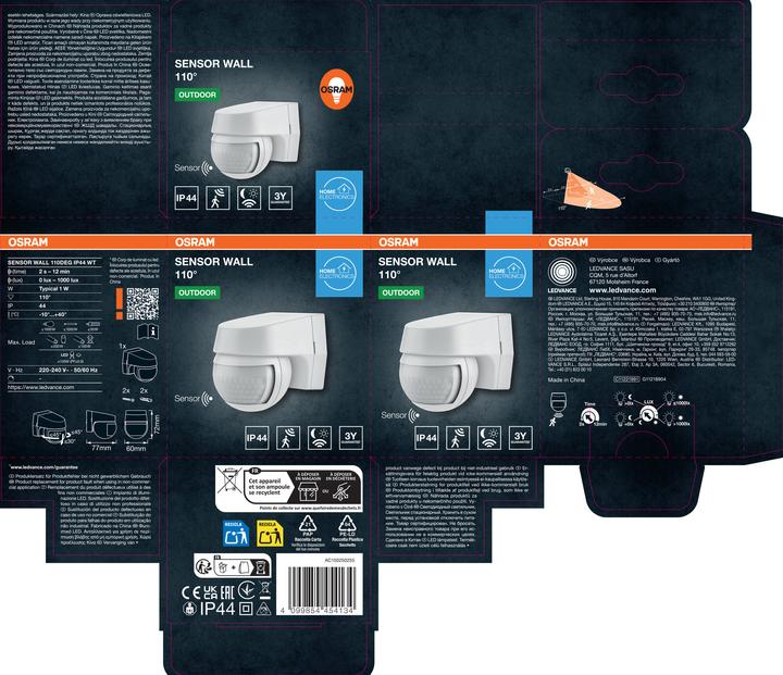 Image du produit Osram SENSOR WALL 110DEG IP44 WT