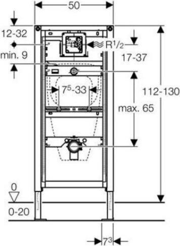 Actual product image Geberit Pre-wall element Duofix urinal 111.616.00.1
