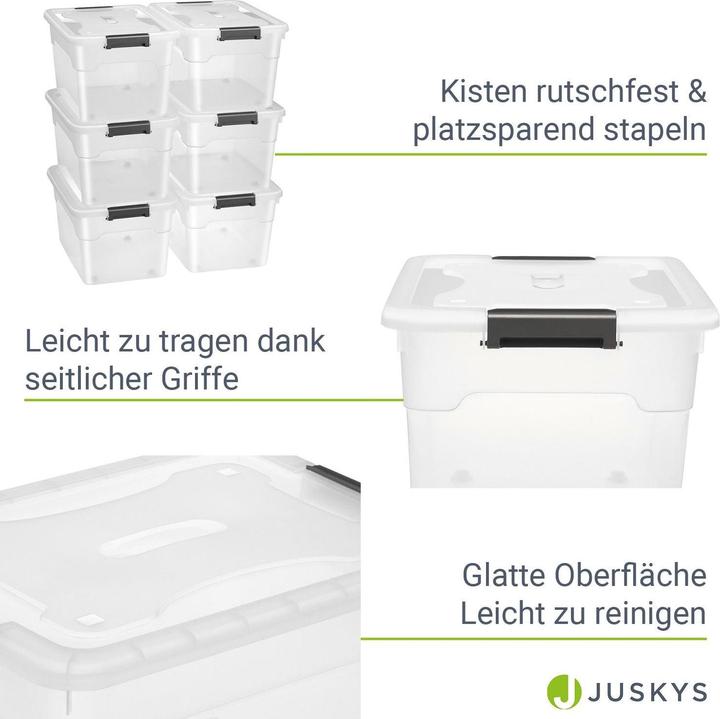 Immagine prodotto Juskys Set di scatole portaoggetti con coperchio (58 x 43 x 34 cm, 60 l)