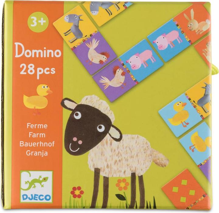 Actual product image Djeco Educational game Domino Farm (German, French, Italian, English)