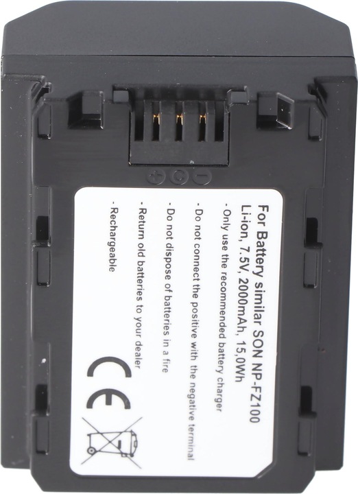Actual product image AccuCell Battery Sony NP-FZ100, A7 Mark 3, A7R Mark 3 (Rechargeable battery)