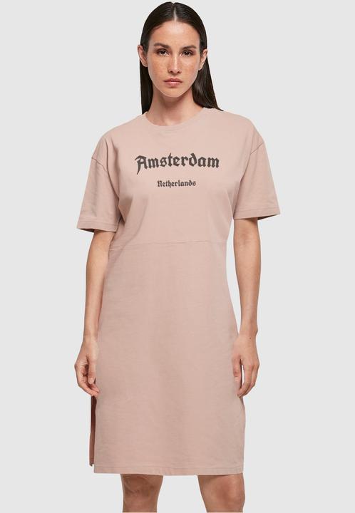 Actual product image Merchcode Ladies Amsterdam Organic Oversized Slit Tee Dress - 118813 (XS)