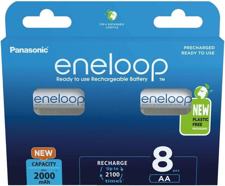 Actual product image Panasonic eneloop NiMH rechargeable batteries (pack of 8) (8 pcs., AA, 1900 mAh, Rechargeable battery)