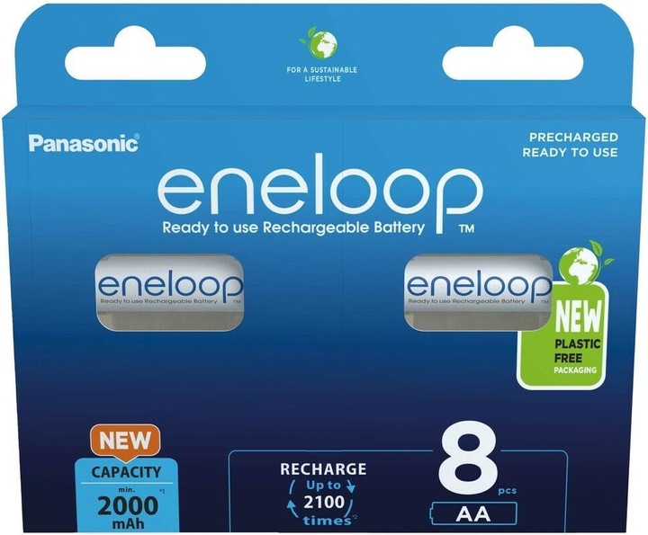 Produktbild Panasonic eneloop NiMH-Akkus (8er-Pack) (8 Stk., AA, 1900 mAh, Akku)