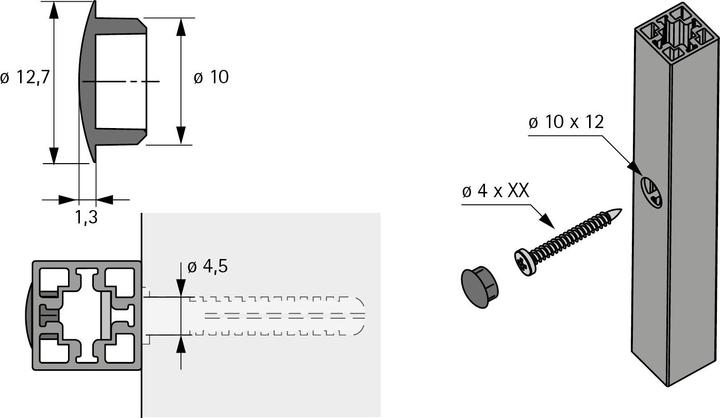 Produktbild Hettich Abdeckkappe Cadro ø 10 mm (20 Stk.)