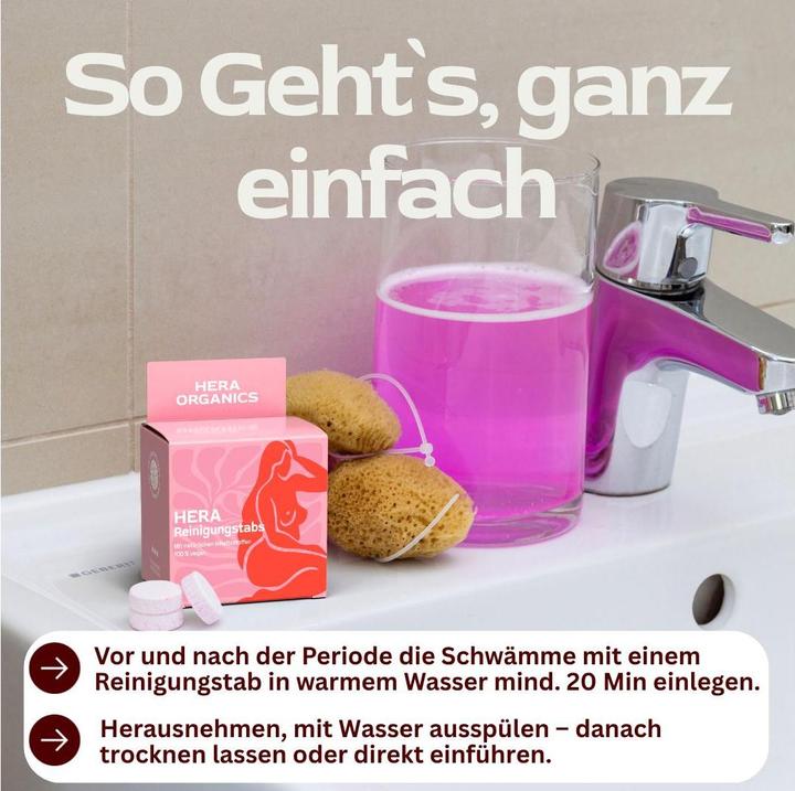 Produktbild Hera Organics Reinigungstabs für Menstruationsschwamm (Normal)