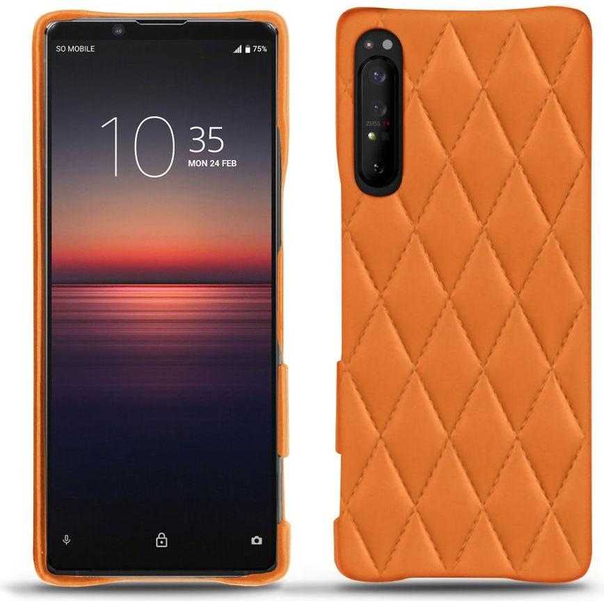 Noreve Lederschutzhülle (Sony Xperia 1 II), Smartphone Hülle, Orange