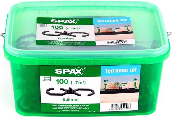 Actual product image Spax Terasse Air Spacer 6,5mm Ventilation for wood boards Terasse L in handle case 100 pcs. (100 x)