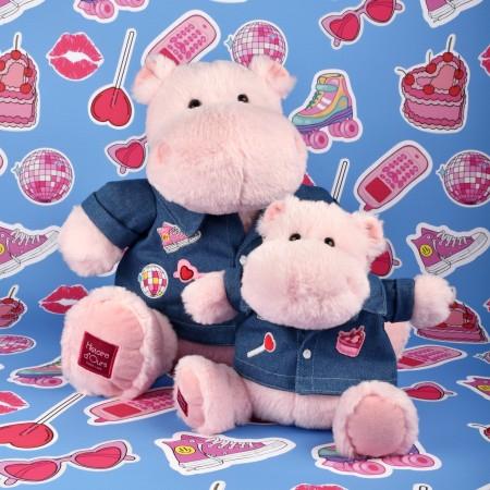 Produktbild Doudou et Compagnie Hippo, rosa mit Jeansjacke 20cm (20 cm)