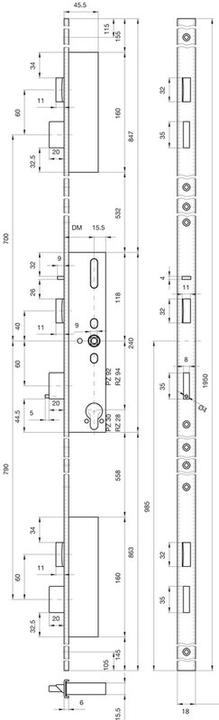 Produktbild MSL Panik-Mehrpunkt-Verriegelungen FlipLock 24546 PBa-SV-ZF (Profildoppelzylinder)