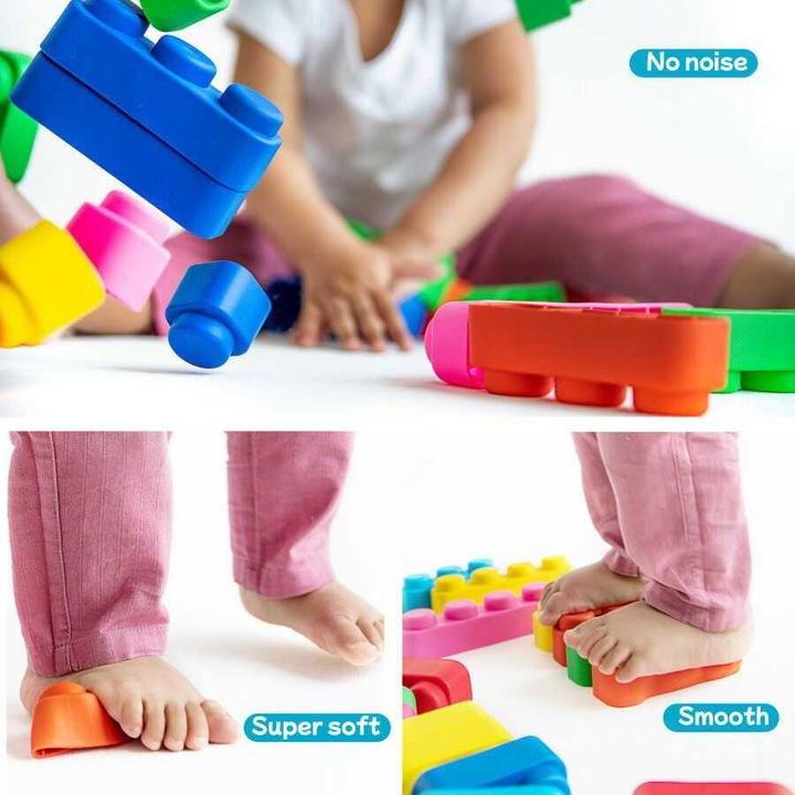 Actual product image Montessori Toys, educational toys, soft blocks and wheels - 21 blocks and 16 wheels