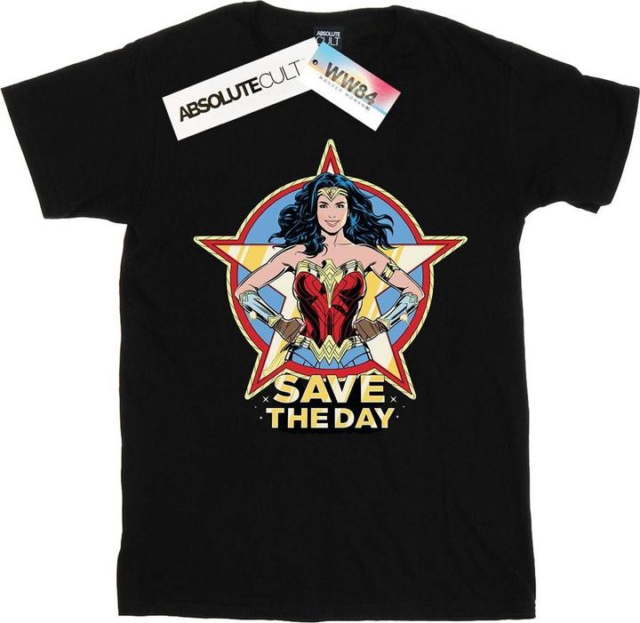 Actual product image Girls Wonder Woman 84 Star Design Cotton T-Shirt (128)