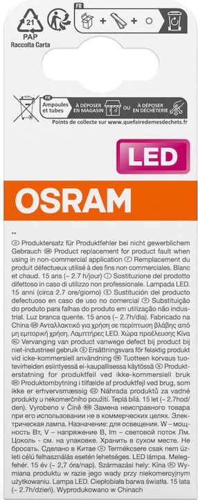 Actual product image Osram Star R50 (E14, 1.50 W, 110 lm, 1 x, F)