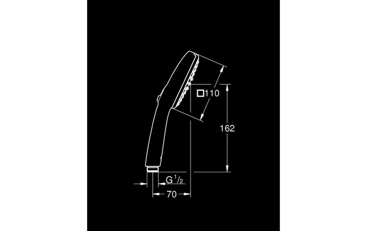 Actual product image Grohe Vitalio Comfort 110 QuickFix Handbrause, intelligente Strahlumstellung, wassersparend, 2 Strahlarten (2 Beam types, 7.40 l/min)