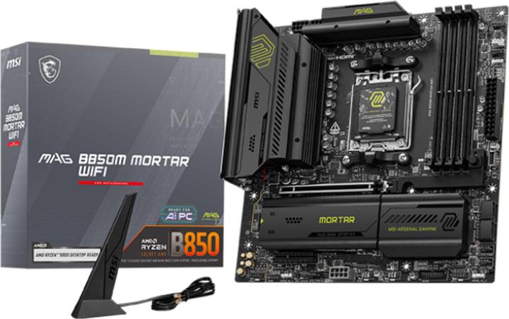 Image du produit MSI MAG B850M Mortar WiFi (AM5, AMD B850, mATX)
