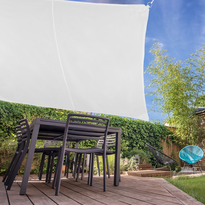 Actual product image Relaxdays White Square Awning (400 x 400 x 0.5 cm)