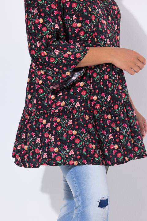 Image du produit Angel of Style Tunique coupe évasée, volants et motif à fleurs (60)