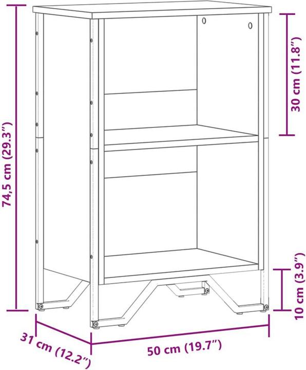 Actual product image vidaXL Bookshelf (50 x 31 x 74.5 cm)