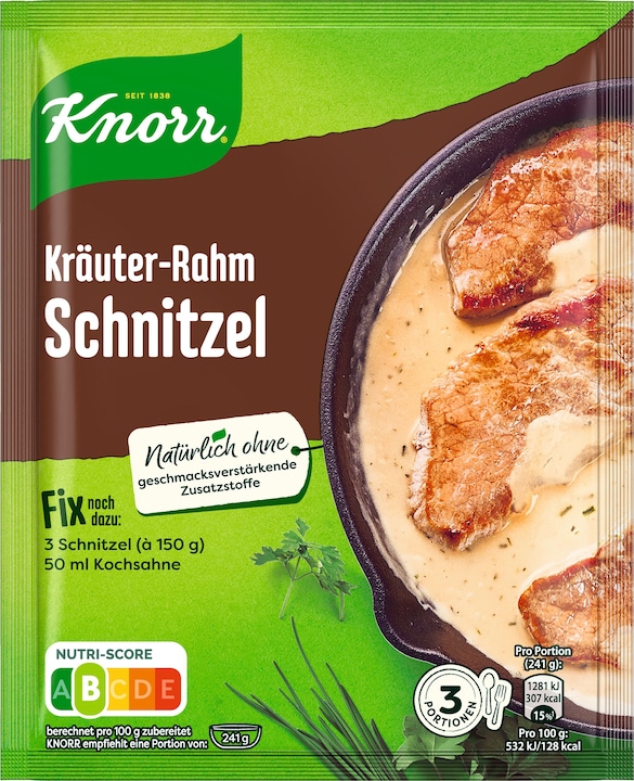 Produktbild Knorr Fix Kräuter-Rahm Schnitzel (47 g)