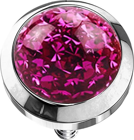 Produktbild Star Piercing Dermal Anchor Kristall Kuppel fuchsia Epoxy Schutzschicht (ohne Messing, Chirurgenstahl 316L)