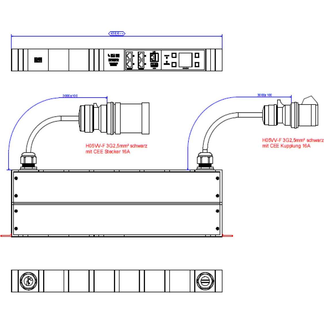 Thumbnail - Bachmann, Steckdosenleiste, BN3000 RCM Retrofit Module (CEE 7/3, 3 m)
