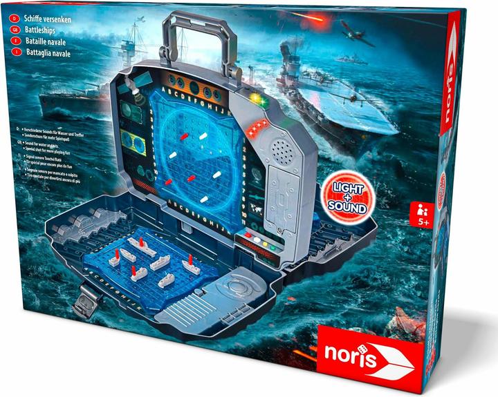 Produktbild Noris Schiffe versenken, Light & Sound (Deutsch, Englisch, Französisch, Italienisch, 2 Spieler)