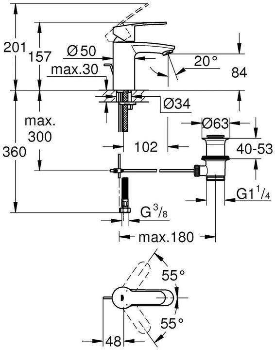 Produktbild Grohe Eurostyle Cosmopolitan Einhand-Waschtischbatterie S-Size