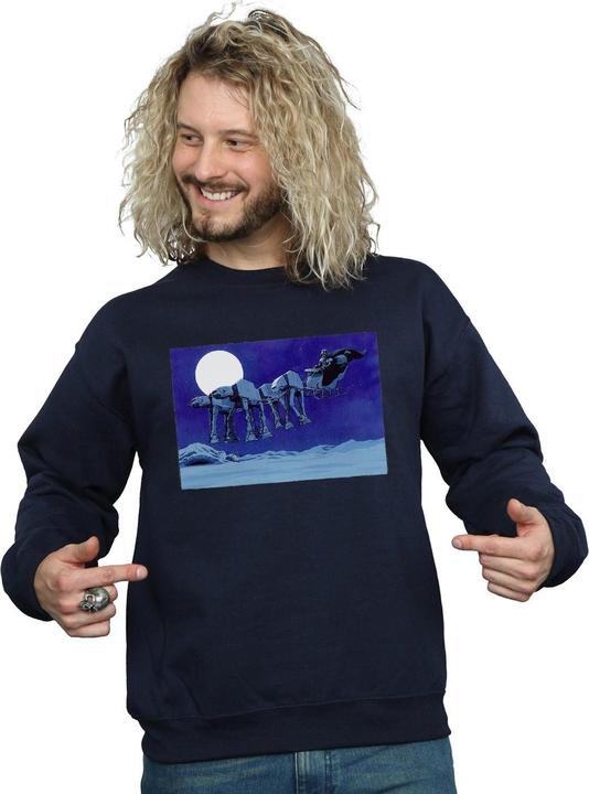 Actual product image Star Wars Mens Christmas AT-AT Sleigh Sweatshirt (XXL)