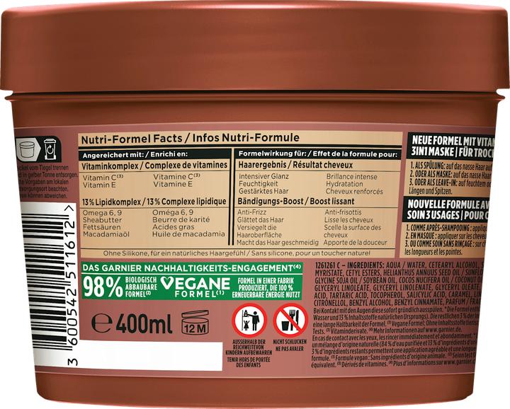 Immagine prodotto Garnier Maschera alimentare per capelli Macada (400 ml)