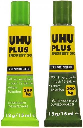 Actual product image UHU Plus Endfest 300, 45640, tube binder/hardener 33 g, blister pack (73 g)