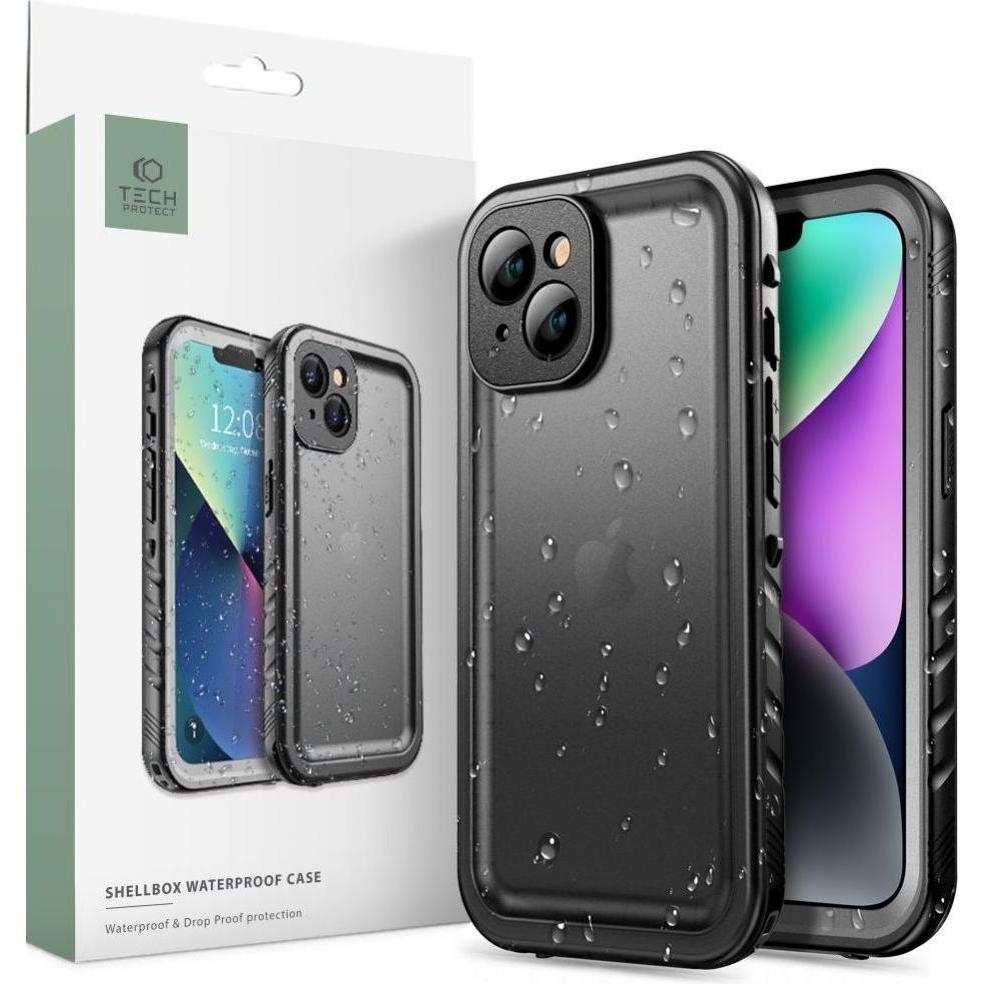 Tech Technologija apsaugota DĖKLAS technologija apsaugota ekrano dėžutė IP68 Apple iPhone 14 Juodas (Apple iPhone 14), S...