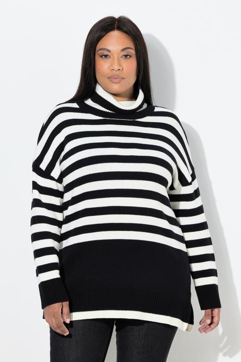 Produktbild Ulla Popken Pullover, Ringel, Stehkragen, Langarm (58)