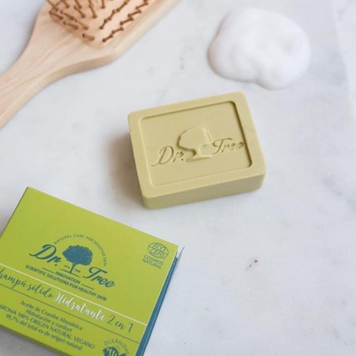 Actual product image Dr. Tree Moisturizing Solid Shampoo and Solid Shower Gel Junior 75g - Pack of 2 (Solid shampoo)