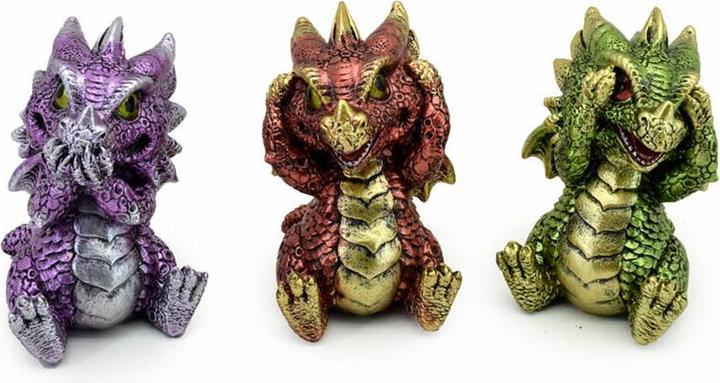 Produktbild Puckator Elements Baby Drache nichts hören, nichts sehen, nichts sagen 3er Set