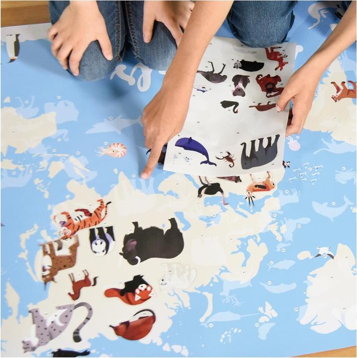 Produktbild Poppik Sticker Lernposter Tiere der Welt (67 Sticker)