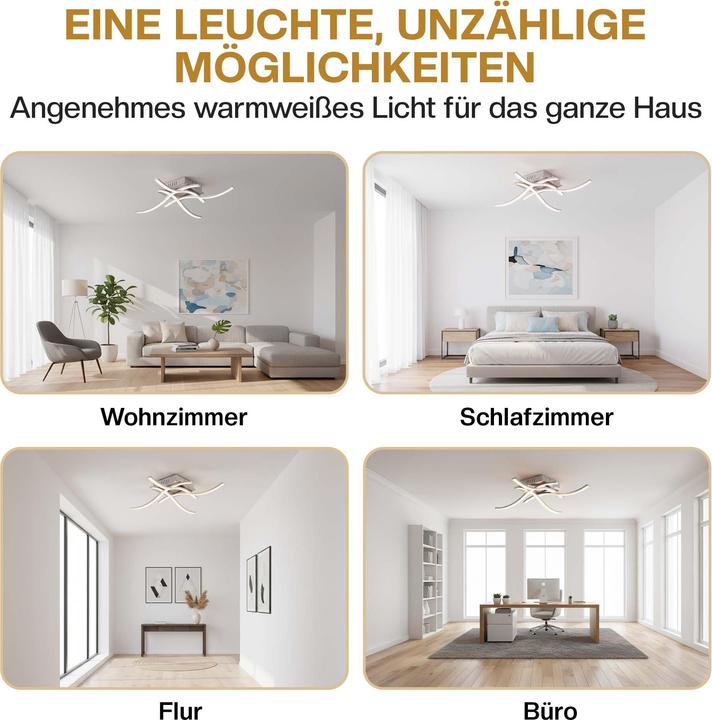 Produktbild Monzana LED Deckenleuchte Tigull (1200 lm)