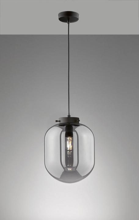 Produktbild Fischer & Honsel Honsel Pendelleuchte Regi - schwarz matt /Glas rauchfarben (60893) (E27)