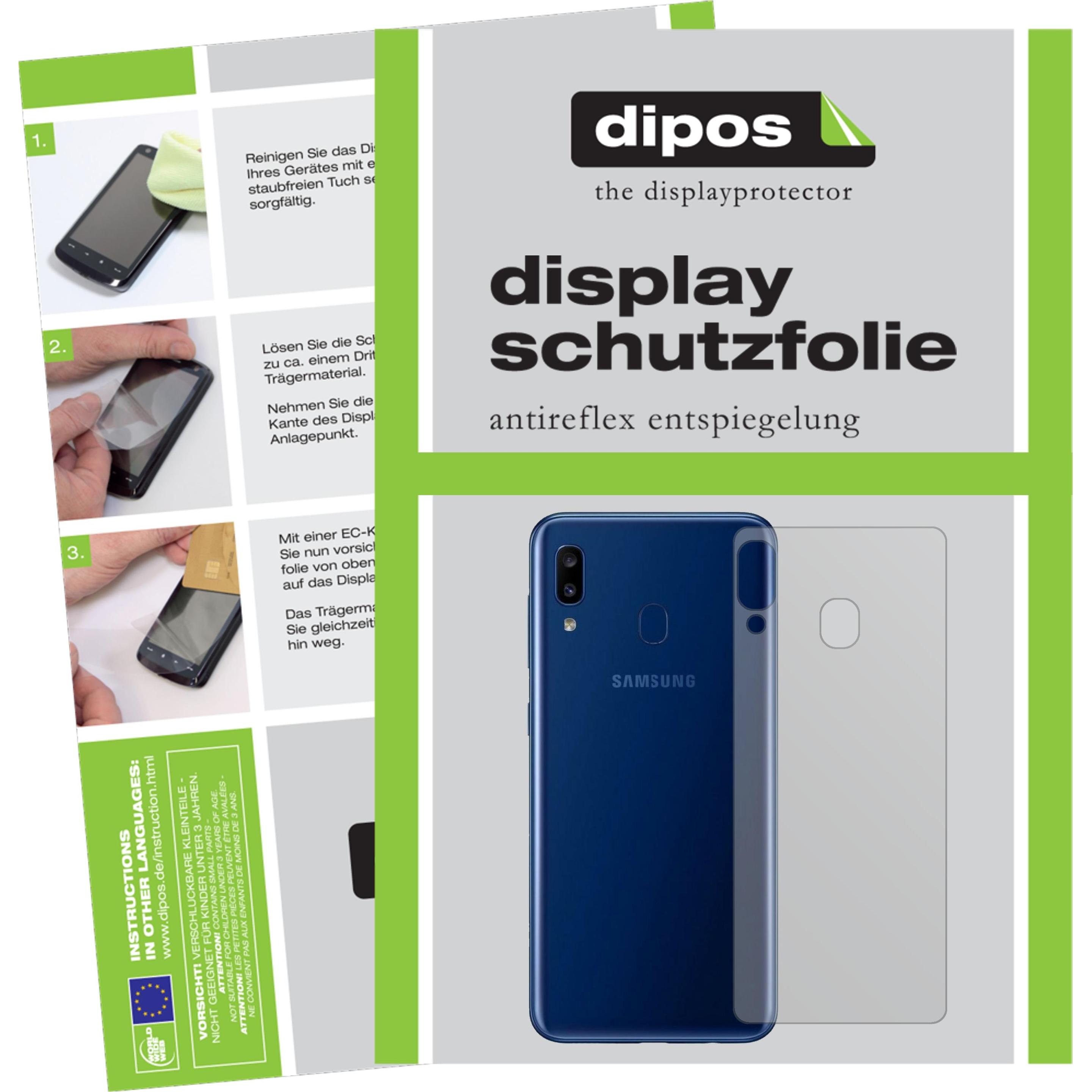 Dipos Displayschutzfolie Antireflex (2 Stück, Samsung Galaxy A20), Smartphone Schutzfolie, Transparent