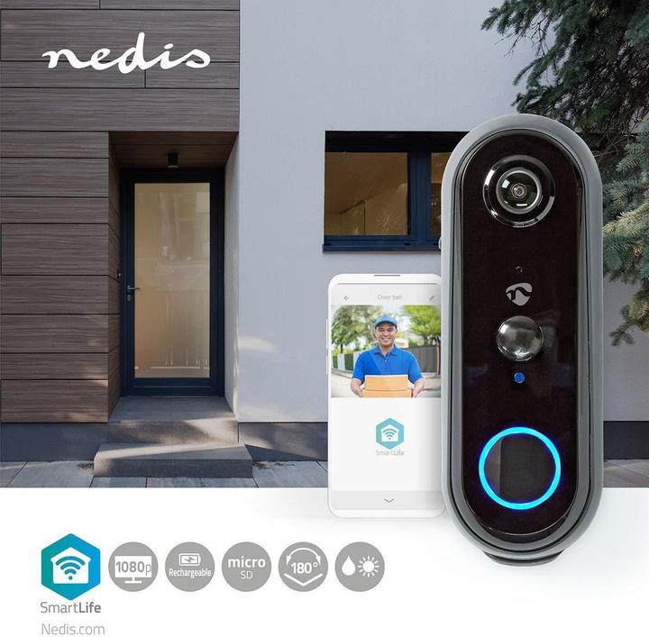 Actual product image Nedis Smartlife Video Doorphone Wi-Fi Battery Powered AndroidT / IOS Full HD 1080p Cloud / m (Wi-Fi)