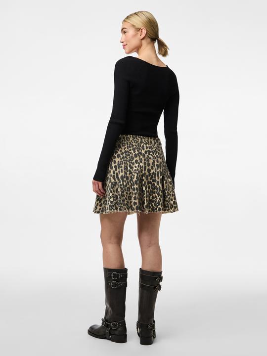 Actual product image Pieces PCJUNIA PLISSEE DENIM LEOPRINT Minirock (XS)