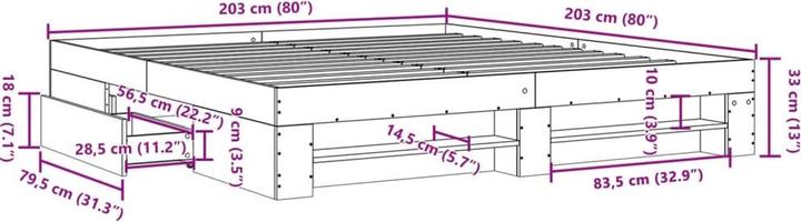 Image du produit vidaXL Bettgestell (200 x 200 cm)