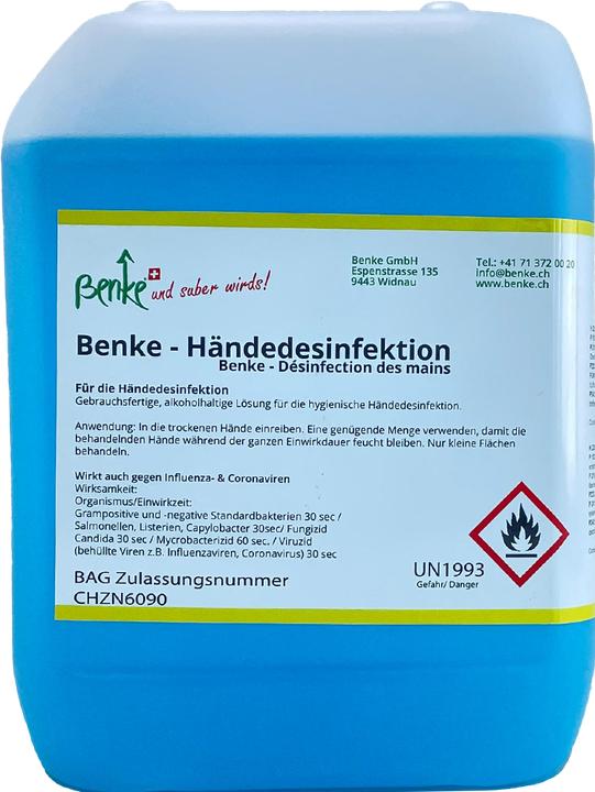 Image du produit Benke Désinfectant pour les mains - Swiss Made - 5 litres (5000 ml)