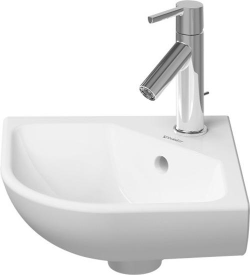 Actual product image Duravit Corner hand-rinse basin ME by Starck m ÜL m HLB 435x380mm 1 tap hole white WG (380 mm, 435 mm)