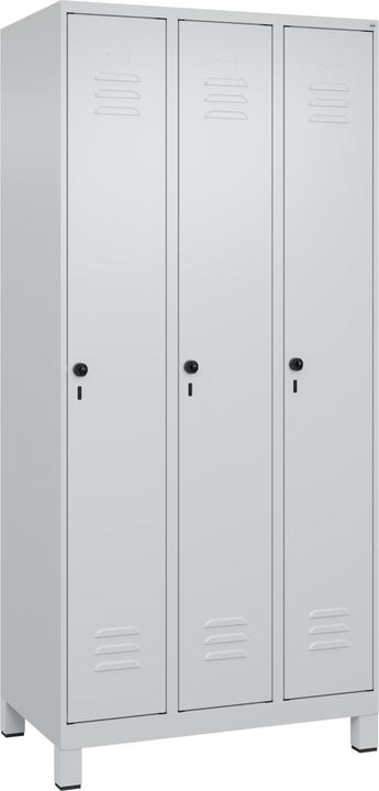 Image du produit C+P CP Vestiaire Classic Plus gris clair 080010-30 S10009, 3 casiers 90,0 x 50,0 x 195,0 cm (90 cm, 195 cm)